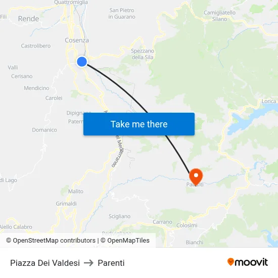 Waldensian Square to Parenti map
