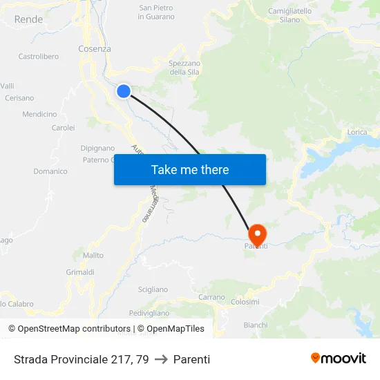 Provincial Road 217, 79 to Parenti map