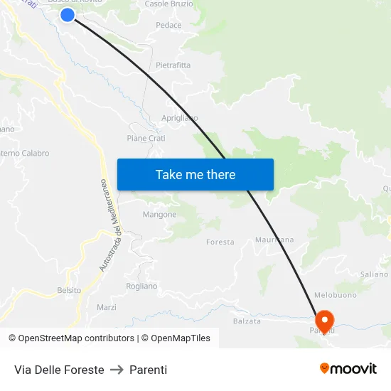 Delle Foreste Street to Parenti map