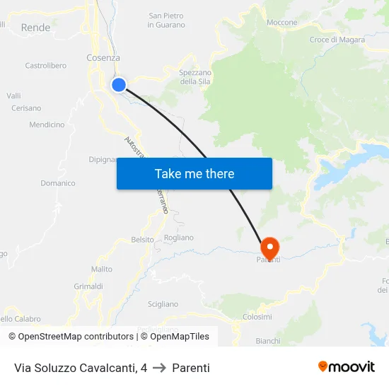 Via Soluzzo Cavalcanti, 4 to Parenti map