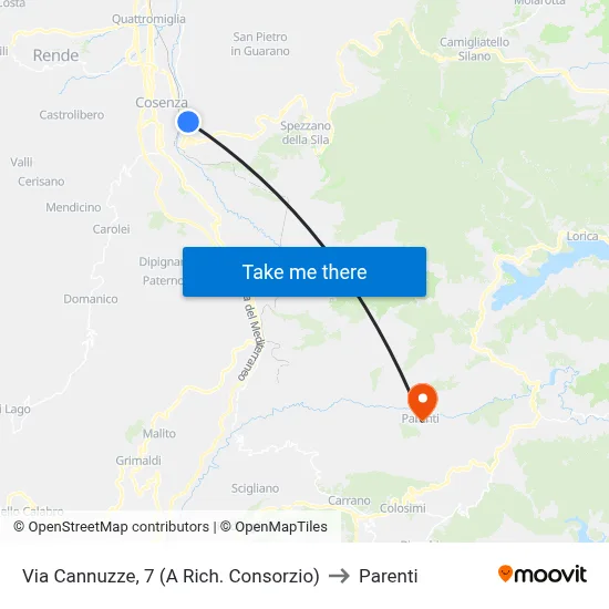 Via Cannuzze, 7 (On Request - Consortium) to Parenti map