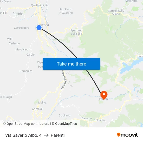 4 Saverio Albo Street to Parenti map