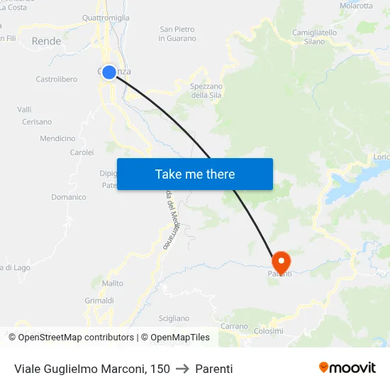 Viale Guglielmo Marconi, 150 to Parenti map
