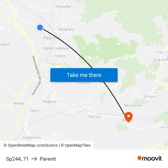 Provincial Road 244, 71 to Parenti map