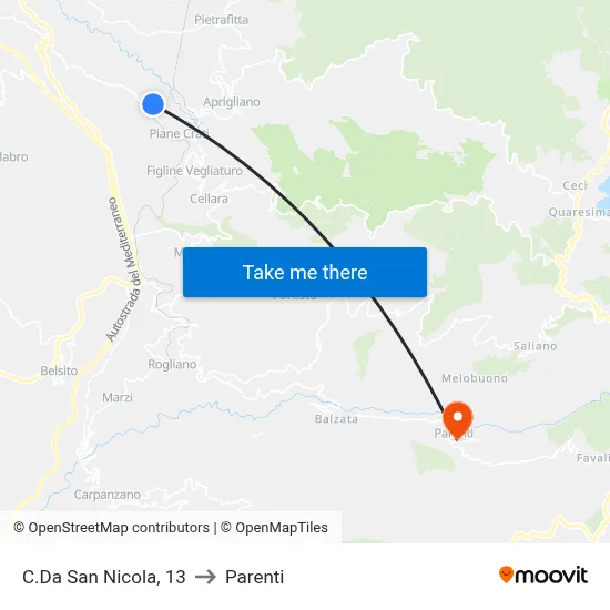 San Nicola District, 13 to Parenti map