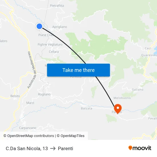 San Nicola District, 13 to Parenti map