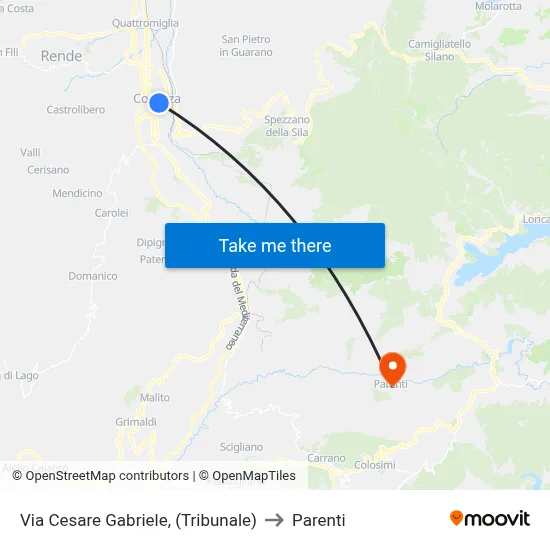 Via Cesare Gabriele, (Court) to Parenti map