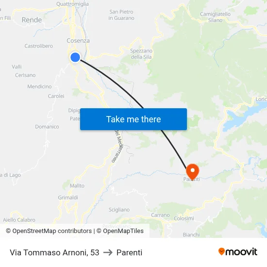 Via Tommaso Arnoni, 53 to Parenti map