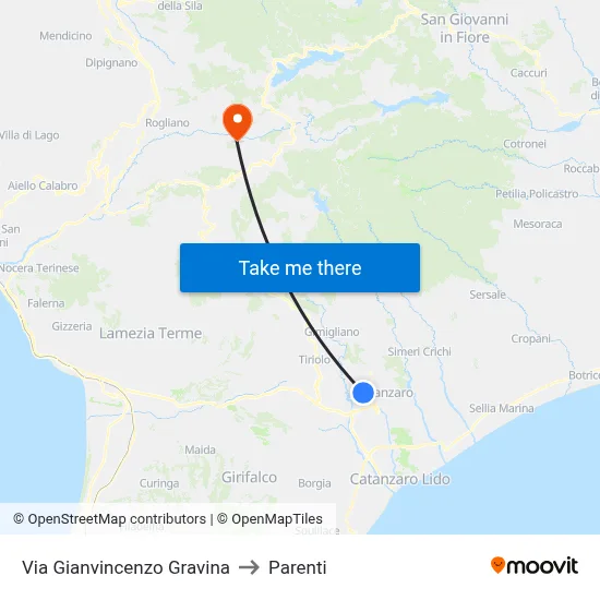 Gianvincenzo Gravina Street to Parenti map