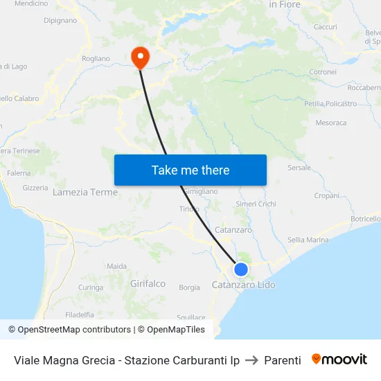 Viale Magna Grecia - IP Gas Station to Parenti map