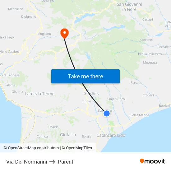 Dei Normanni Street to Parenti map