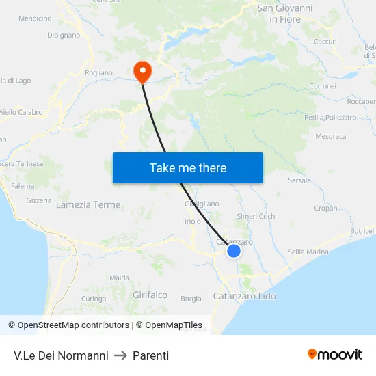 Viale Dei Normanni to Parenti map