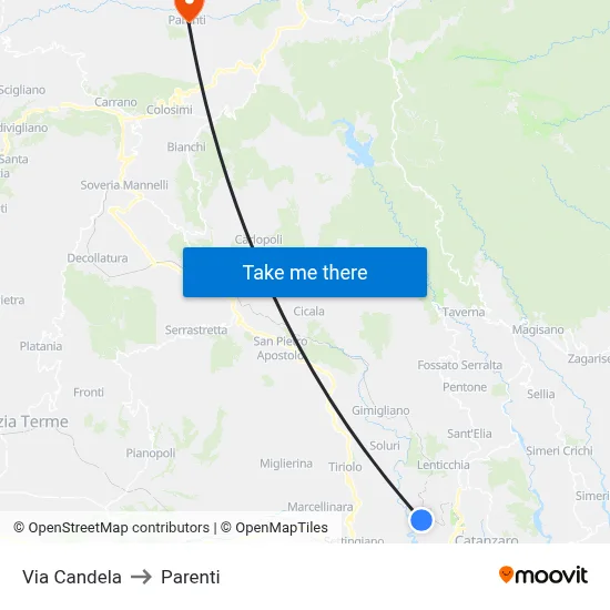 Candela Street to Parenti map
