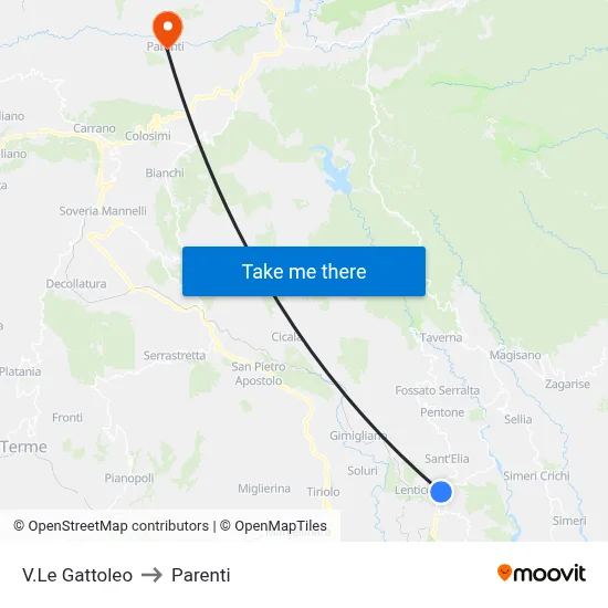 Gattoleo Avenue to Parenti map