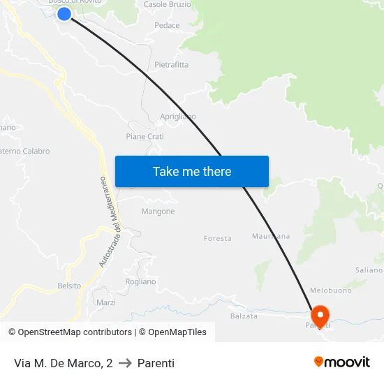 Via M. De Marco, 2 to Parenti map