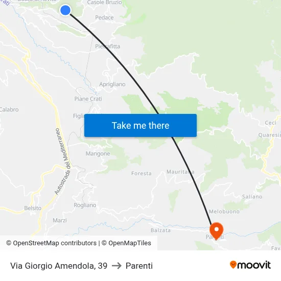 Giorgio Amendola Street, 39 to Parenti map