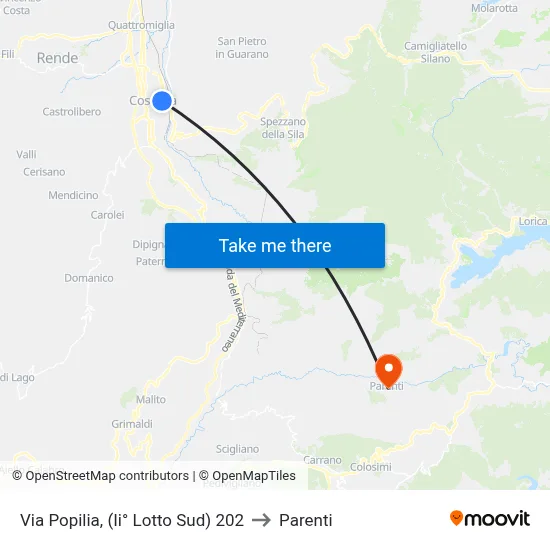 Via Popilia, (South Block II) 202 to Parenti map