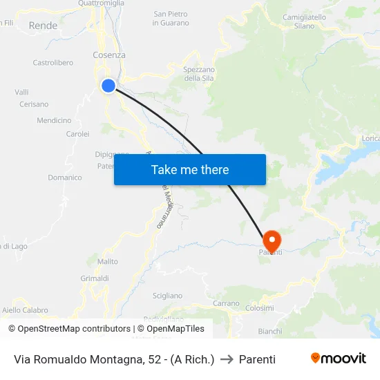 Romualdo Montagna Street, 52 - (On Request) to Parenti map