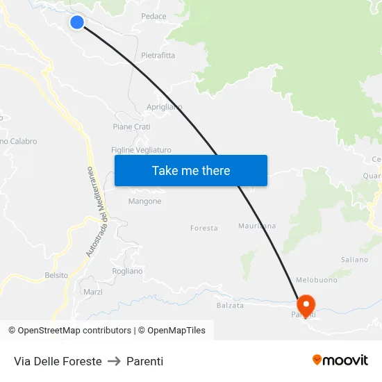 Delle Foreste Street to Parenti map
