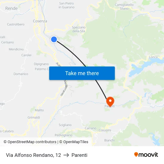 Alfonso Rendano Street, 12 to Parenti map