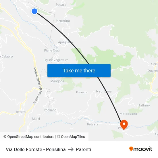Forest Road - Bus Shelter to Parenti map
