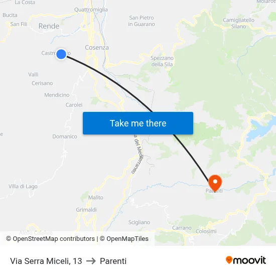 Via Serra Miceli, 13 to Parenti map