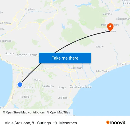 Station Avenue, 8 - Curinga to Mesoraca map