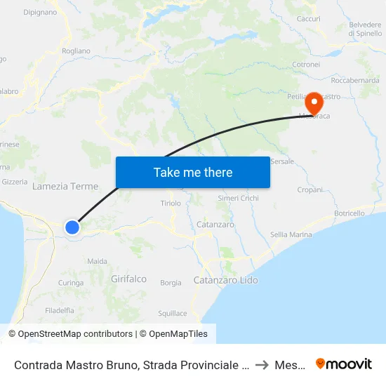 Mastro Bruno District, Provincial Road 170/1 - Lamezia Terme to Mesoraca map