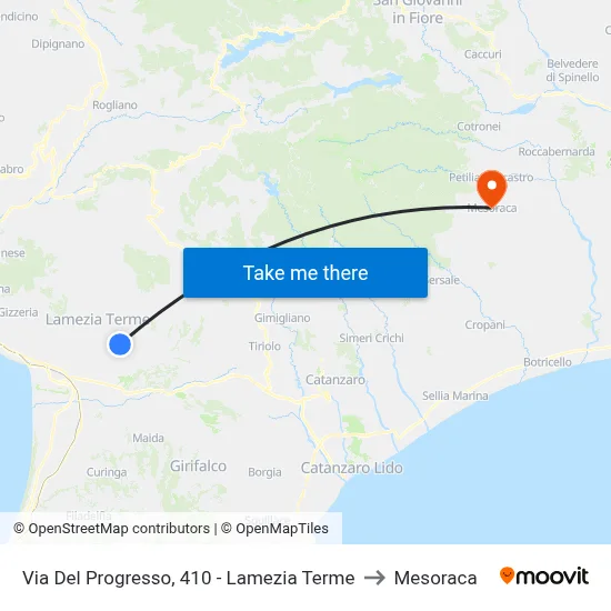 Progress Street, 410 - Lamezia Terme to Mesoraca map