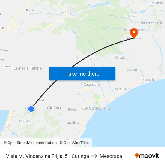 Viale M. Vincenzina Frijia, 5 - Curinga to Mesoraca map
