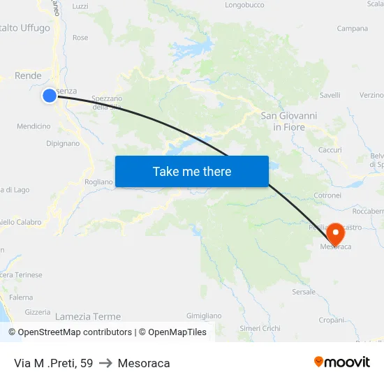 Via M. Preti, 59 to Mesoraca map