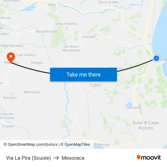 Via La Pira (Schools) to Mesoraca map