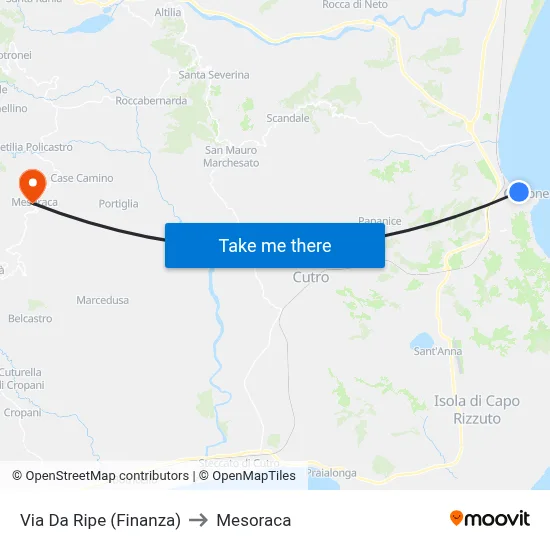 Da Ripe Street (Finance) to Mesoraca map