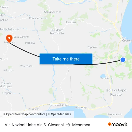 United Nations Street Via San Giovanni to Mesoraca map