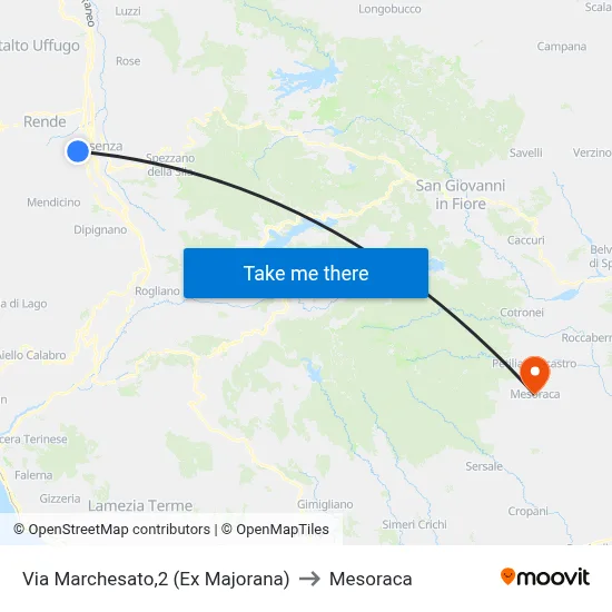Marchesato Street, 2 (Former Majorana) to Mesoraca map