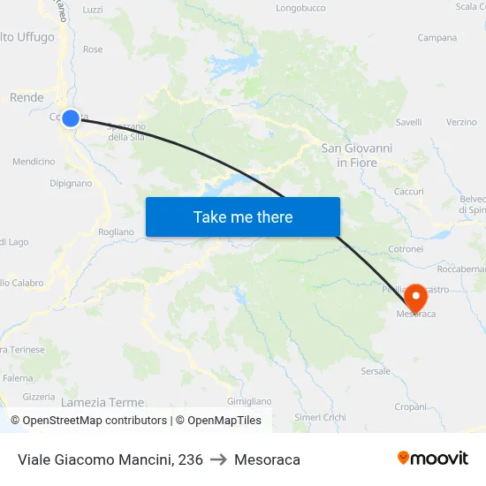 Giacomo Mancini Avenue, 236 to Mesoraca map