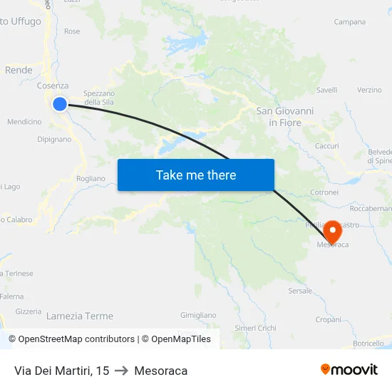 Martyrs Street, 15 to Mesoraca map