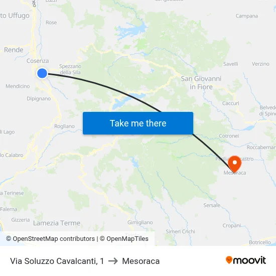 Via Soluzzo Cavalcanti, 1 to Mesoraca map