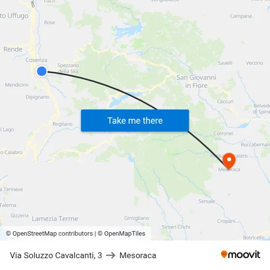 Via Soluzzo Cavalcanti, 3 to Mesoraca map