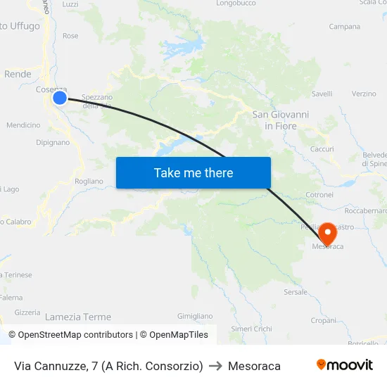 Via Cannuzze, 7 (On Request - Consortium) to Mesoraca map