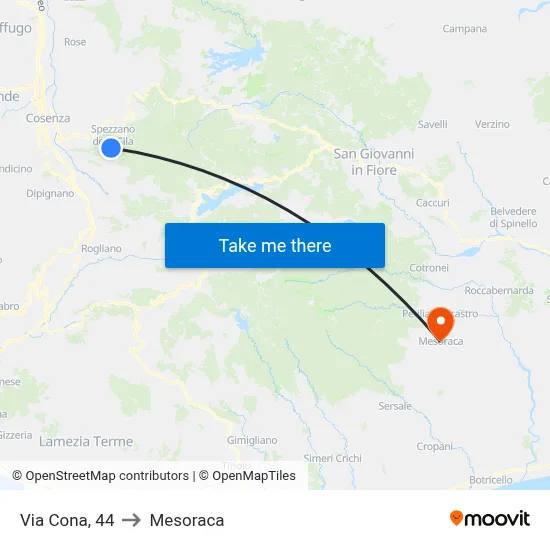 Cona Street, 44 to Mesoraca map