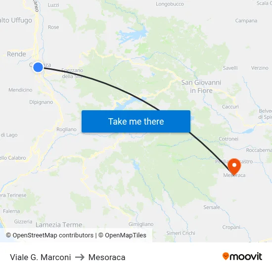G. Marconi Avenue to Mesoraca map