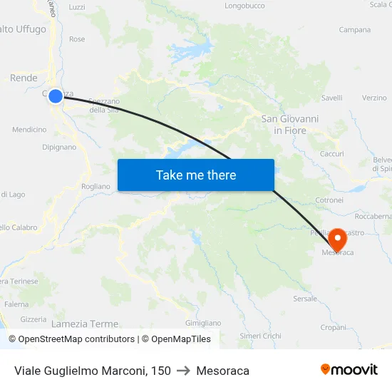 Viale Guglielmo Marconi, 150 to Mesoraca map