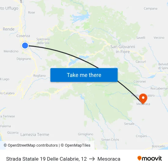 State Road 19 of Calabria 12 to Mesoraca map