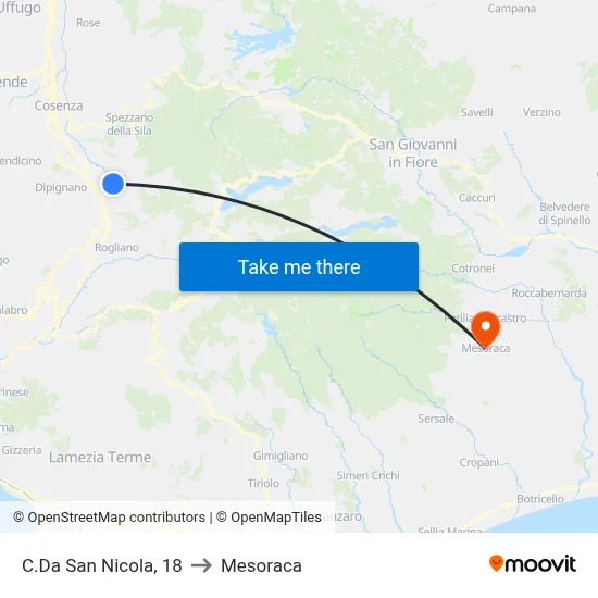 San Nicola District, 18 to Mesoraca map