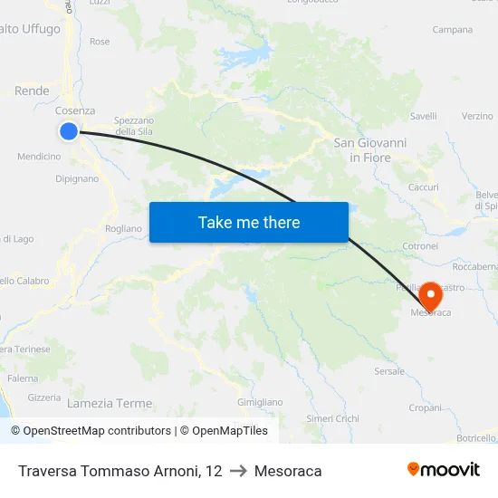 Tommaso Arnoni Traverse, 12 to Mesoraca map