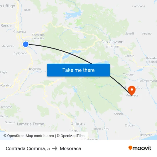 Ciomma District, 5 to Mesoraca map