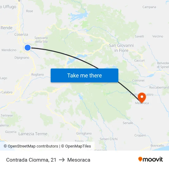 Ciomma District, 21 to Mesoraca map