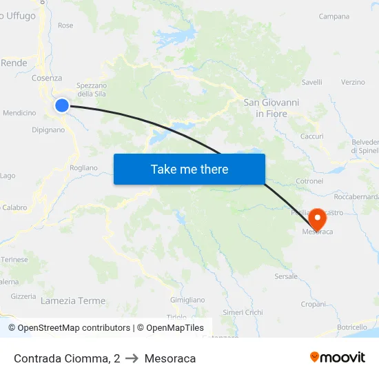 Ciomma District, 2 to Mesoraca map