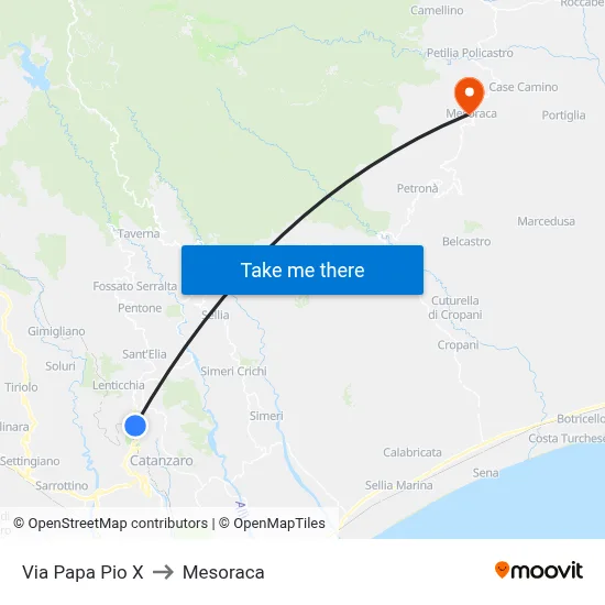 Pope Pius X Street to Mesoraca map